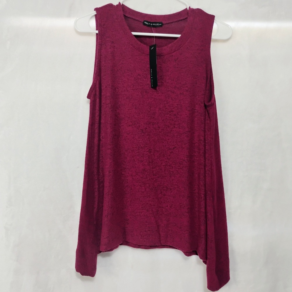 Nally & Millie Womens Small Magenta Pink Marl Sleeveless Knit Tank Top‎ Soft! X